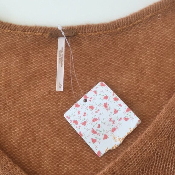 Free People Gossamer Vneck Sweater Terracotta Large - Picture 5 of 15
